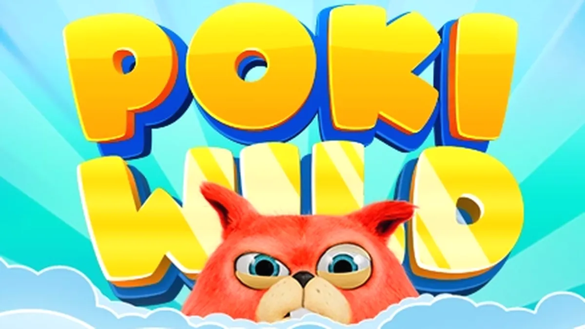 Tampilan antarmuka permainan slot Poki Wild dengan latar belakang yang dinamis