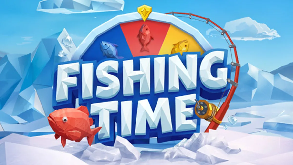 Pemandangan atmosferik danau beku dalam permainan Fishing Time oleh BGaming